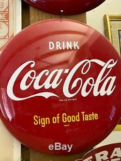 Minty NOS 12 inch Coca Cola button sign