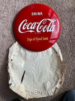 Minty NOS 12 inch Coca Cola button sign SOGT