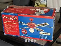NIB Vintage Coca Cola Downrod Fan 4 Blade Ceiling Fan Sportscast (open Box)