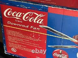 NIB Vintage Coca Cola Downrod Fan 4 Blade Ceiling Fan Sportscast (open Box)