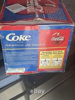NIB Vintage Coca Cola Downrod Fan 4 Blade Ceiling Fan Sportscast (open Box)