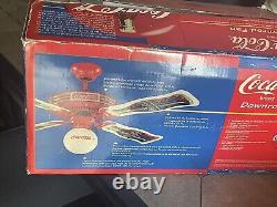 NIB Vintage Coca Cola Downrod Fan 4 Blade Ceiling Fan Sportscast (open Box)