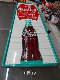 Nice Old Drink Coca Cola Fishtail Sign 1959