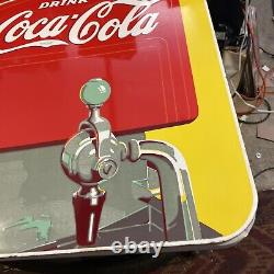 NICE! Original 1940 Coca-Cola Fountain Double-Sided Porcelain Hanging sign 26