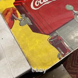 NICE! Original 1940 Coca-Cola Fountain Double-Sided Porcelain Hanging sign 26