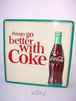 NOS 1960's Coca Cola TGBWC Things Go Better with Coke Tin Sign 24