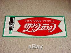Near mint 1966 Vintage COCA COLA FISHTAIL & BOTTLE Old Original Tin Sign