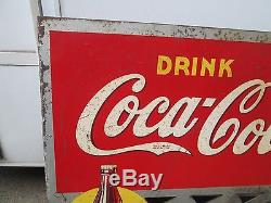 Neat Old & Original Coca Cola Double Sided Flange Sign, Coke Sign