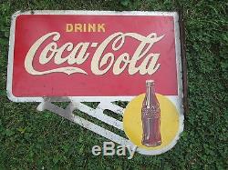 Neat Old & Original Coca Cola Double Sided Flange Sign, Coke Sign