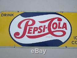 Neat Old and Original Porcelain Pepsi Cola Sign, Soda Pop Sign