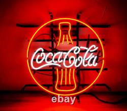New Coca Cola Bottle Coke 16x16 Neon Light Sign Lamp Soft Drink Real Glass Art