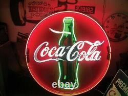 New Coca Cola Neon Light Sign 24x24 Lamp Poster Real Glass Beer Bar