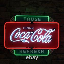 New Coca Cola Pause Drink Refresh Coke Neon Sign 20x16 With HD Vivid Printing