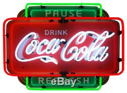 New Ice Cold Coca Cola Pause and Refresh neon sign Coke Soda fountain Lamp light