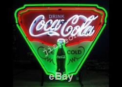 New Ice Cold Coca Cola Soda Drink Shop Shield REAL NEON SIGN Beer Bar LIGHT