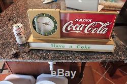 New old Stock! Coca Cola Coke light up counter top sign clock 1950's