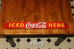 Nice Original Coca-Cola Porcelain Door Push Sign 1951