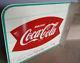 Nice Vintage 1950's Coca Cola Fishtail Flanged Two Sided Metal Sign