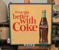 Nice Vtg Things Go Better with Coke Coca Cola Sign Robertson #746 1964 EXC/NM