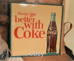 Nice Vtg Things Go Better with Coke Coca Cola Sign Robertson #746 1964 EXC/NM