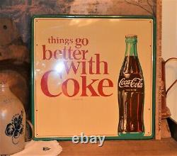 Nice Vtg Things Go Better with Coke Coca Cola Sign Robertson #746 1964 EXC/NM