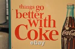 Nice Vtg Things Go Better with Coke Coca Cola Sign Robertson #746 1964 EXC/NM