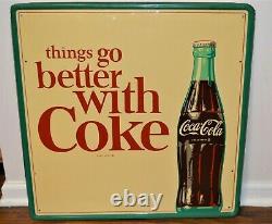 Nice Vtg Things Go Better with Coke Coca Cola Sign Robertson #746 1964 EXC/NM