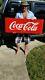 No ReserveLarge Vintage 1950's Coca Cola Soda Pop 43 Porcelain Metal Sled Sign