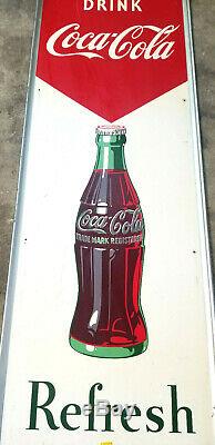 OEM Coca Cola Tin sign Snyder Coke Drug Store 18x 54 Pepsi Button Great Cond 164
