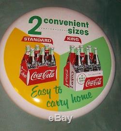 Old Rare White Button Coca Cola Coke Porcelain Sign 16 Inch 2 Sizes Graphics