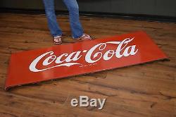 ORIGINAL 1940's 50's PORCELAIN COCA COLA SLED SIGN IN EXCELLENT CONDITION LOOK