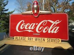 ORIGINAL 1940's GLASS REVERSE PAINTED COCA COLA COUNTERTOP SIGN PRICE BROTHERS