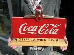 ORIGINAL 1940's GLASS REVERSE PAINTED COCA COLA COUNTERTOP SIGN PRICE BROTHERS