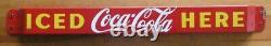 ORIGINAL 1951 Coca Cola Porcelain Door Push Bar Advertising Sign