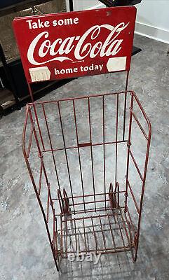 ORIGINAL COCA COLA METAL BOTTLE RACK withWHEELS TAKE SOME HOME TODAY KASPER WIRE
