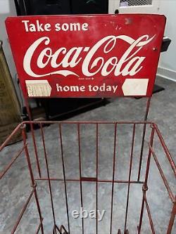 ORIGINAL COCA COLA METAL BOTTLE RACK withWHEELS TAKE SOME HOME TODAY KASPER WIRE