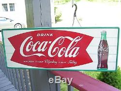 Original Coca Cola Sign 32in. By 12in. Excellent Condition, No Touch-ups