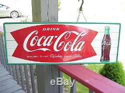 Original Coca Cola Sign 32in. By 12in. Excellent Condition, No Touch-ups