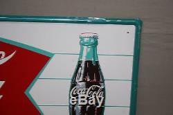 ORIGINA 1950's COCA COLA METAL SIGN SODA POP FISHTAIL GENERAL STORE CRUSH