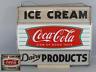 Old 1960s Light Up Coca-Cola Ice Cream Dairy Country Store Advertising Sign NR