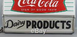 Old 1960s Light Up Coca-Cola Ice Cream Dairy Country Store Advertising Sign NR
