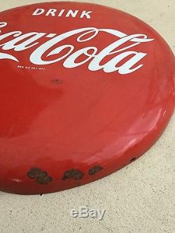 Old Coca Cola 24 Button Sign 1950s 1960s Metal Coke Vintage Original