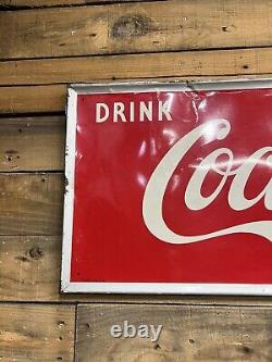 Old Coca Cola Metal Sign 54 withBottle