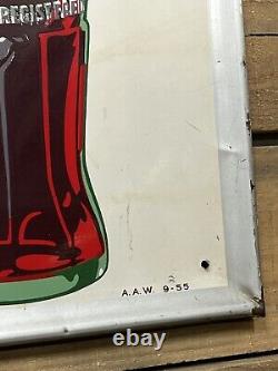 Old Coca Cola Metal Sign 54 withBottle