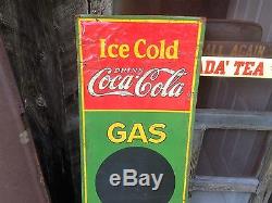 Old Original 1934 Coca-cola Gas Station General Store Advertising Sign Pump Oil