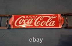 Old Porcelain Coca Cola Door Push, 30 Pull Bar, 1920s Original Porcelain Sign