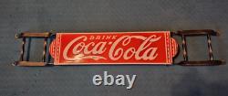 Old Porcelain Coca Cola Door Push, 30 Pull Bar, 1920s Original Porcelain Sign