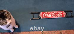 Old Porcelain Coca Cola Door Push, 30 Pull Bar, 1920s Original Porcelain Sign
