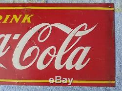 Old Vintage Original Coca-cola Advertising Soda Sign Authentic Soft Drink Pop