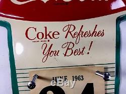Old Vintage Original Rare Coca Cola Coke Fishtail Calender Sign